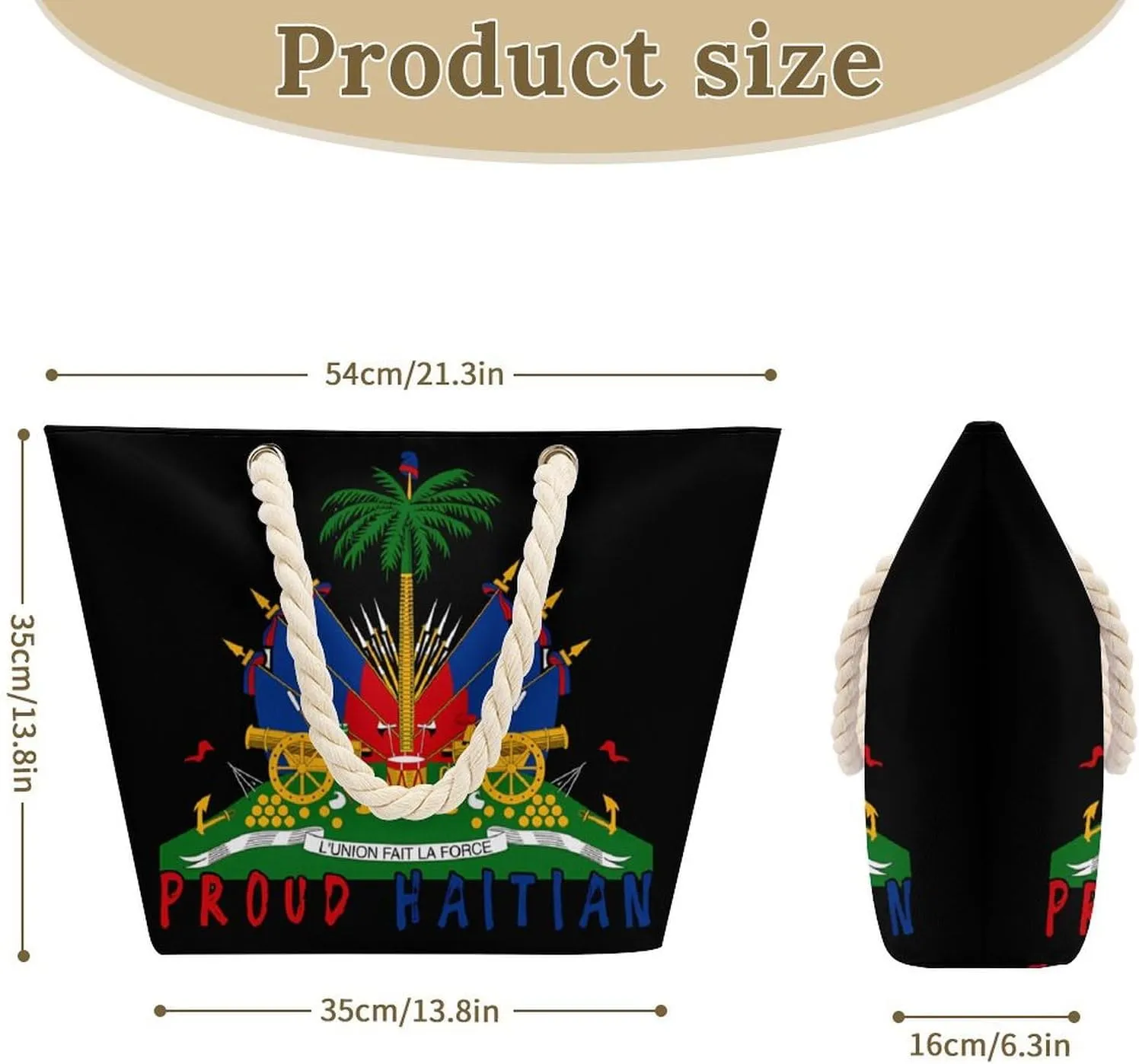 Tote Bag Large Handles Beach Bag with Zipper for Shopping Groceries Travel Outdoors Swim Pool Bag