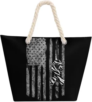 Tote Bag Large Handles Beach Bag with Zipper for Shopping Groceries Travel Outdoors Swim Pool Bag