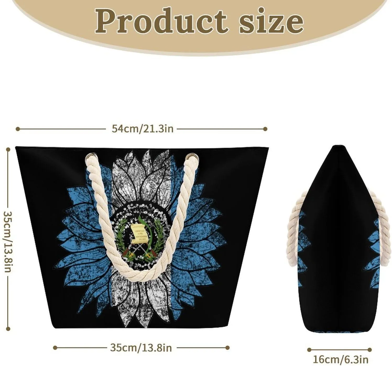 Tote Bag Large Handles Beach Bag with Zipper for Shopping Groceries Travel Outdoors Swim Pool Bag