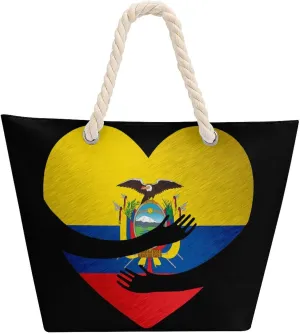 Tote Bag Large Handles Beach Bag with Zipper for Shopping Groceries Travel Outdoors Swim Pool Bag