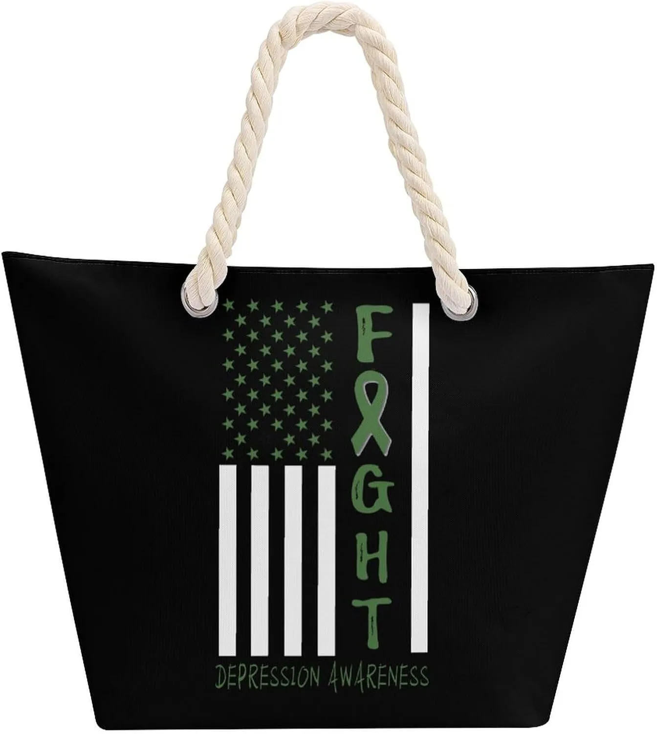 Tote Bag Large Handles Beach Bag with Zipper for Shopping Groceries Travel Outdoors Swim Pool Bag