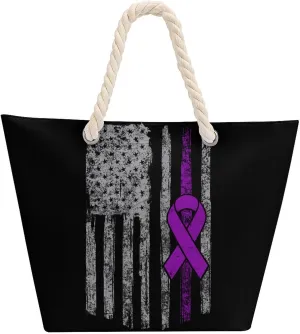 Tote Bag Large Handles Beach Bag with Zipper for Shopping Groceries Travel Outdoors Swim Pool Bag
