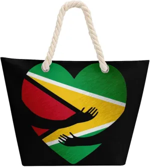 Tote Bag Large Handles Beach Bag with Zipper for Shopping Groceries Travel Outdoors Swim Pool Bag