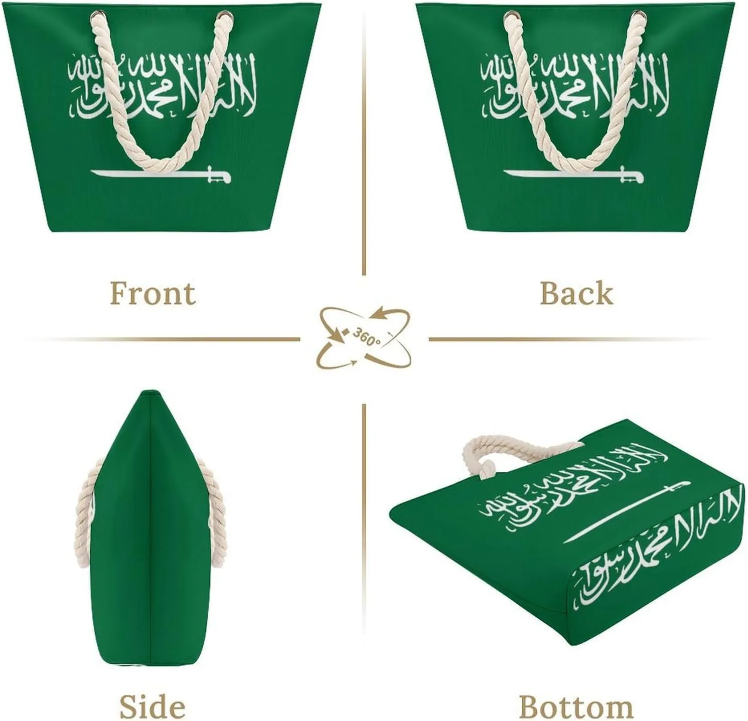 Tote Bag Large Handles Beach Bag with Zipper for Shopping Groceries Travel Outdoors Swim Pool Bag