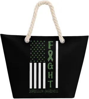 Tote Bag Large Handles Beach Bag with Zipper for Shopping Groceries Travel Outdoors Swim Pool Bag