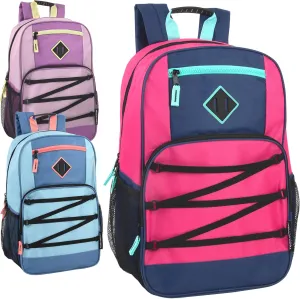 Trail maker Bulk Color Block Laptop Backpacks 24 Pack Wholesale Backpacks in Bulk for Homeless Adults Nonprofit (Female Color Pack)