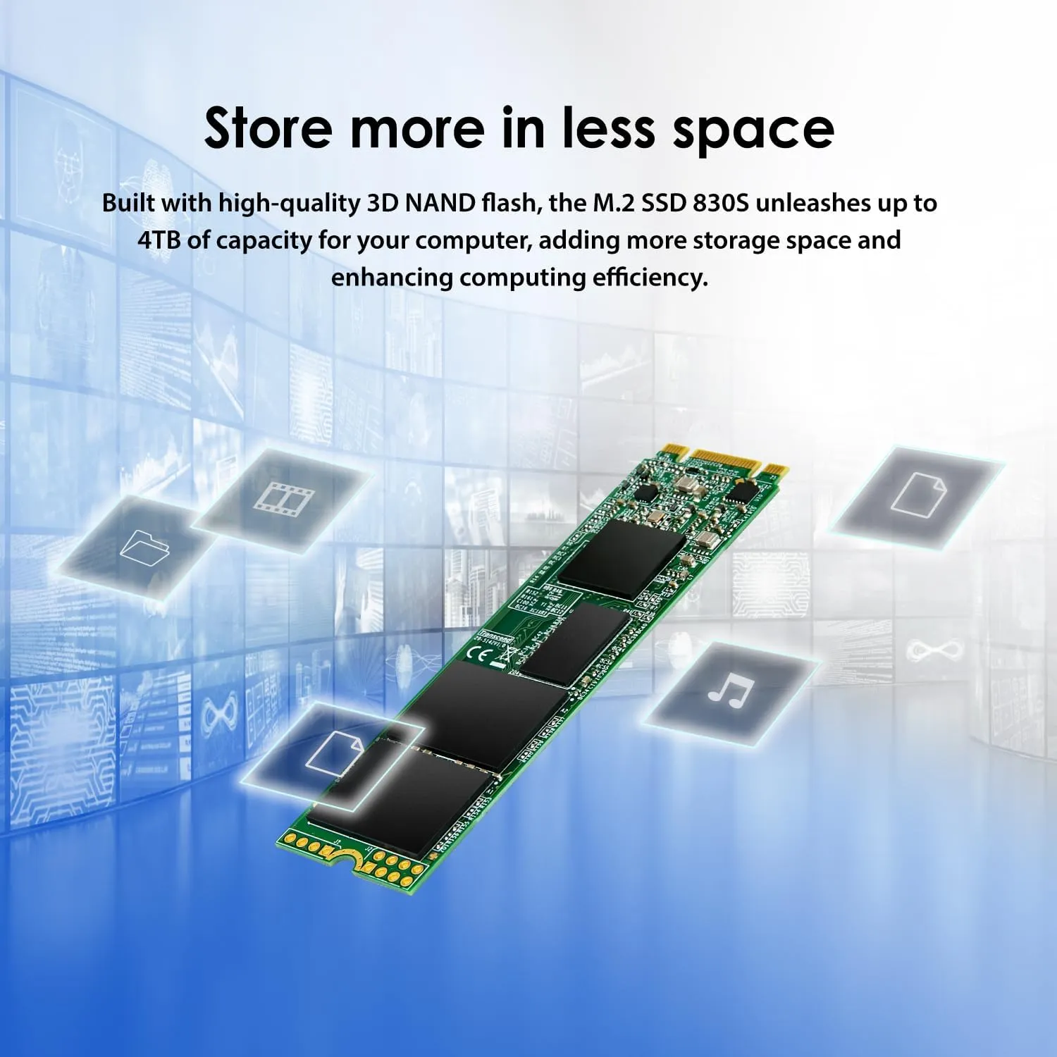Transcend 1TB MTS830S M.2 2280 SATA III SSD, Internal Solid State Drive, Dram Cache, Compatible with Laptop & PC Desktop, Up to 560/500 MB/s - TS1TMTS830S