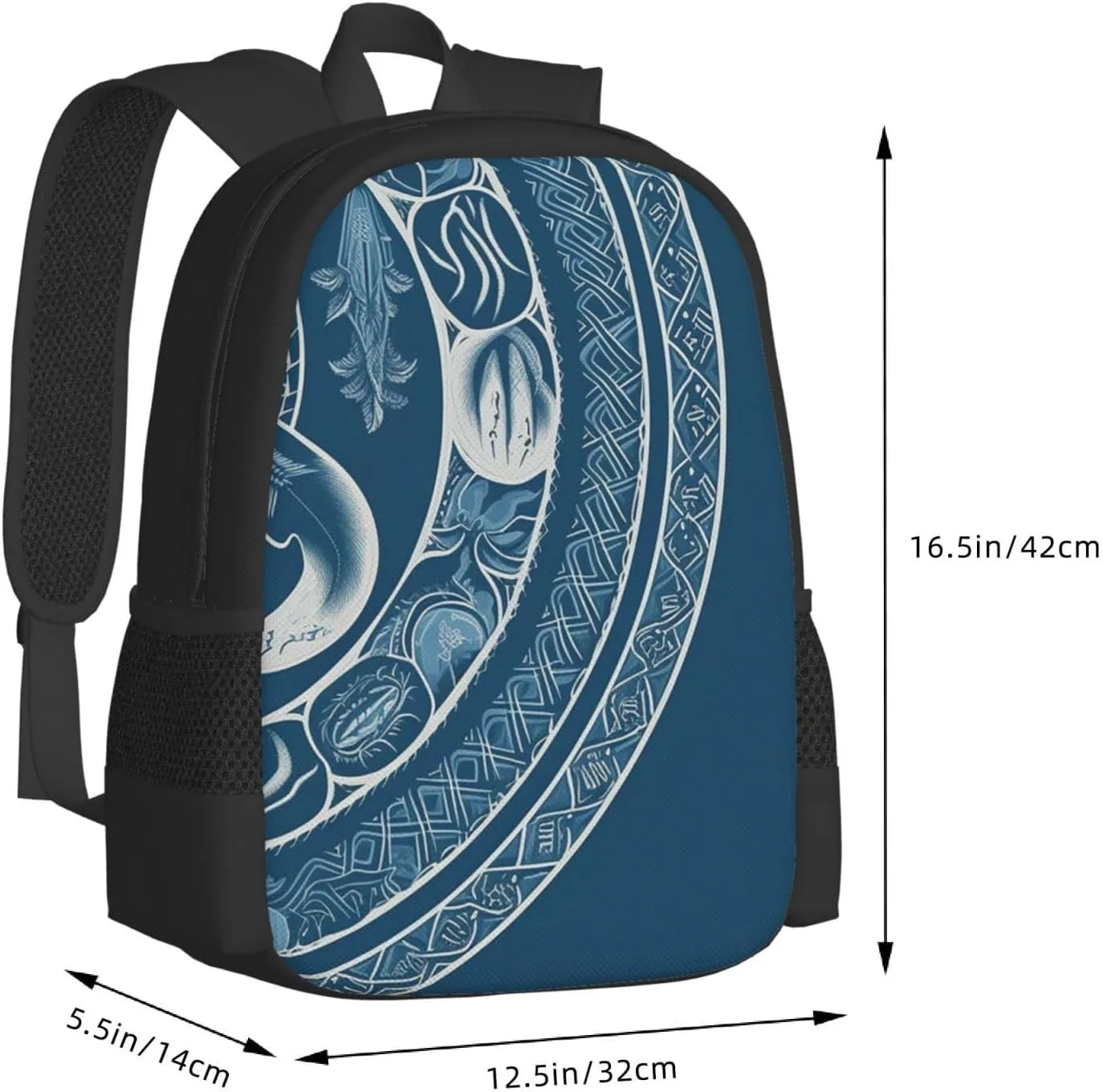 Travel Backpack for Women Men Laptop Backpack 15.6 Inch Computer Bag Blue serpentine chart Carry on Backpack