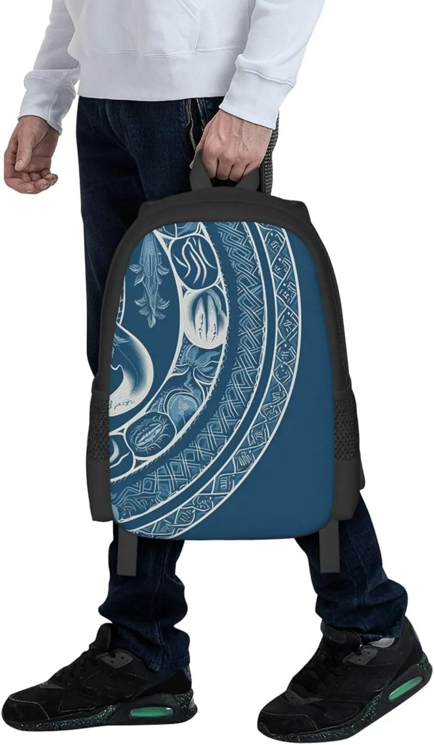 Travel Backpack for Women Men Laptop Backpack 15.6 Inch Computer Bag Blue serpentine chart Carry on Backpack
