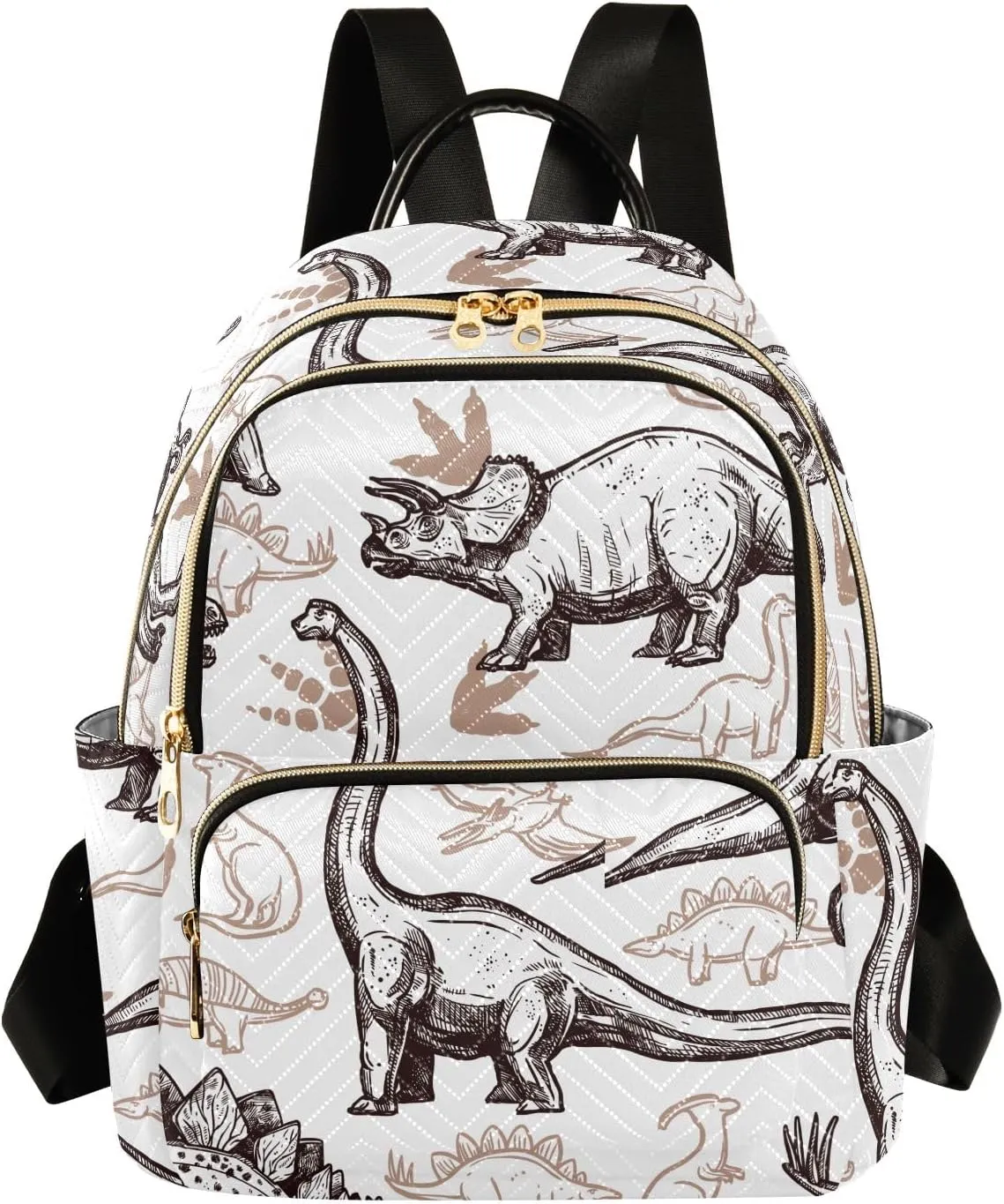 Travel Backpack Purse for Women Fashion Anti-theft Work Casual Animal Dinosaurs Pattern Daypack Shoulder Bag Medium Size