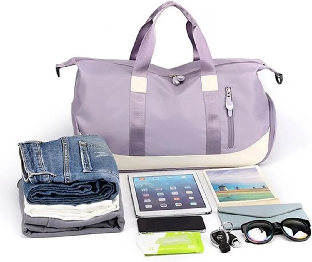 Travel Bag for Women and Man, Dry and Wet Separation Gym Bag, Duffel Bag with Shoes Compartment, Weekender Bag for Sports, Fitness and Business Trips (blue)