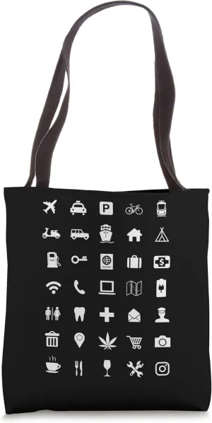 Travel Hack International Icons Backpacker Fan Tourist Help Tote Bag