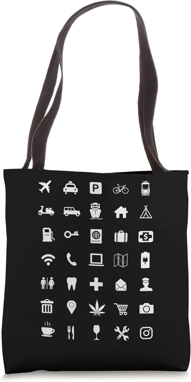 Travel Hack International Icons Backpacker Fan Tourist Help Tote Bag