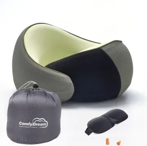 Travel Pillow - Neck Pillow Airplane, Adjustable Support for Neck Pain Relief, Perfect Airplane Pillow for Sleeping and Traveling, Lightweight and Cool Design