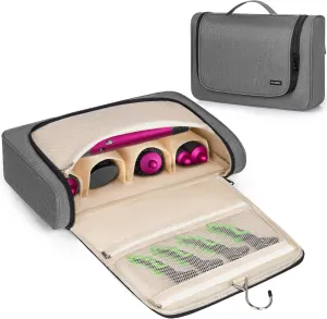 Travel Storage Bag Compatible with Dyson Airwrap Styler, Portable Travel Organizer for Hair Curler and Attachment with Multi-pockets