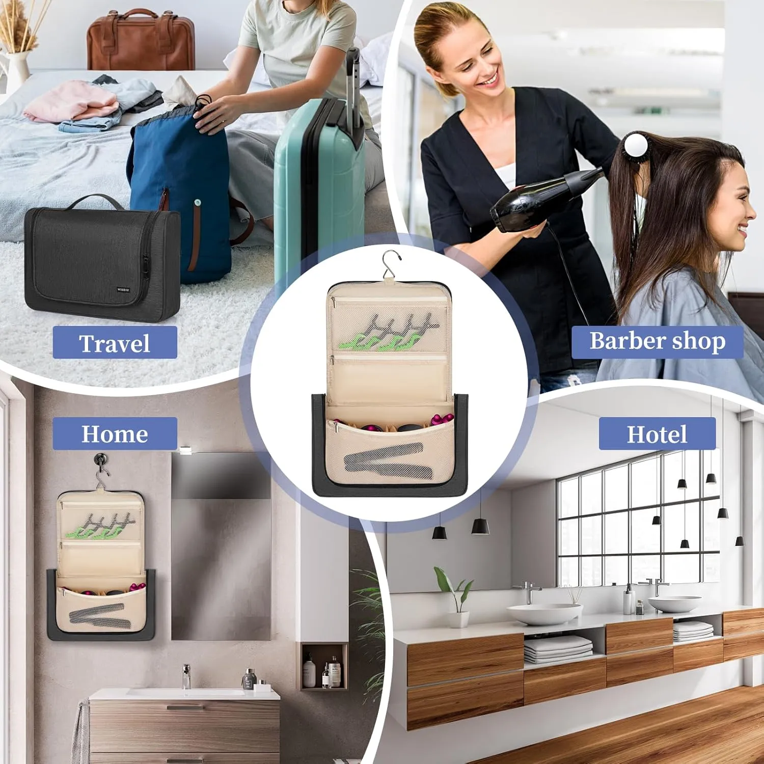 Travel Storage Bag Compatible with Dyson Airwrap Styler, Portable Travel Organizer for Hair Curler and Attachment with Multi-pockets