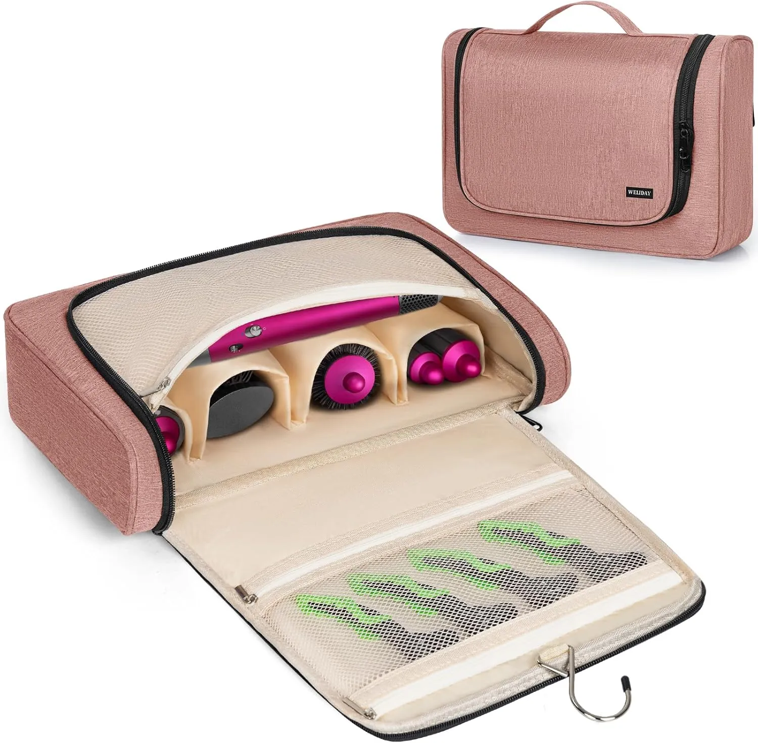 Travel Storage Bag Compatible with Dyson Airwrap Styler, Portable Travel Organizer for Hair Curler and Attachment with Multi-pockets