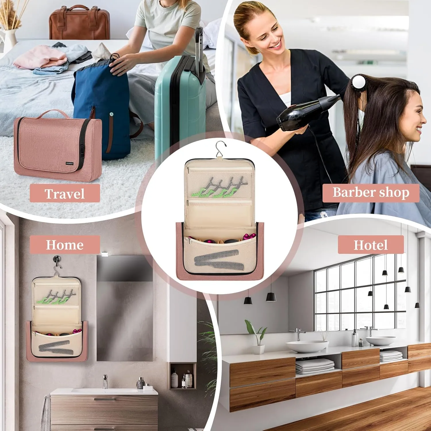 Travel Storage Bag Compatible with Dyson Airwrap Styler, Portable Travel Organizer for Hair Curler and Attachment with Multi-pockets