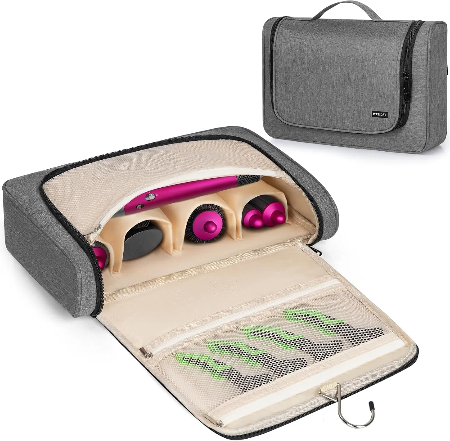 Travel Storage Bag Compatible with Dyson Airwrap Styler, Portable Travel Organizer for Hair Curler and Attachment with Multi-pockets