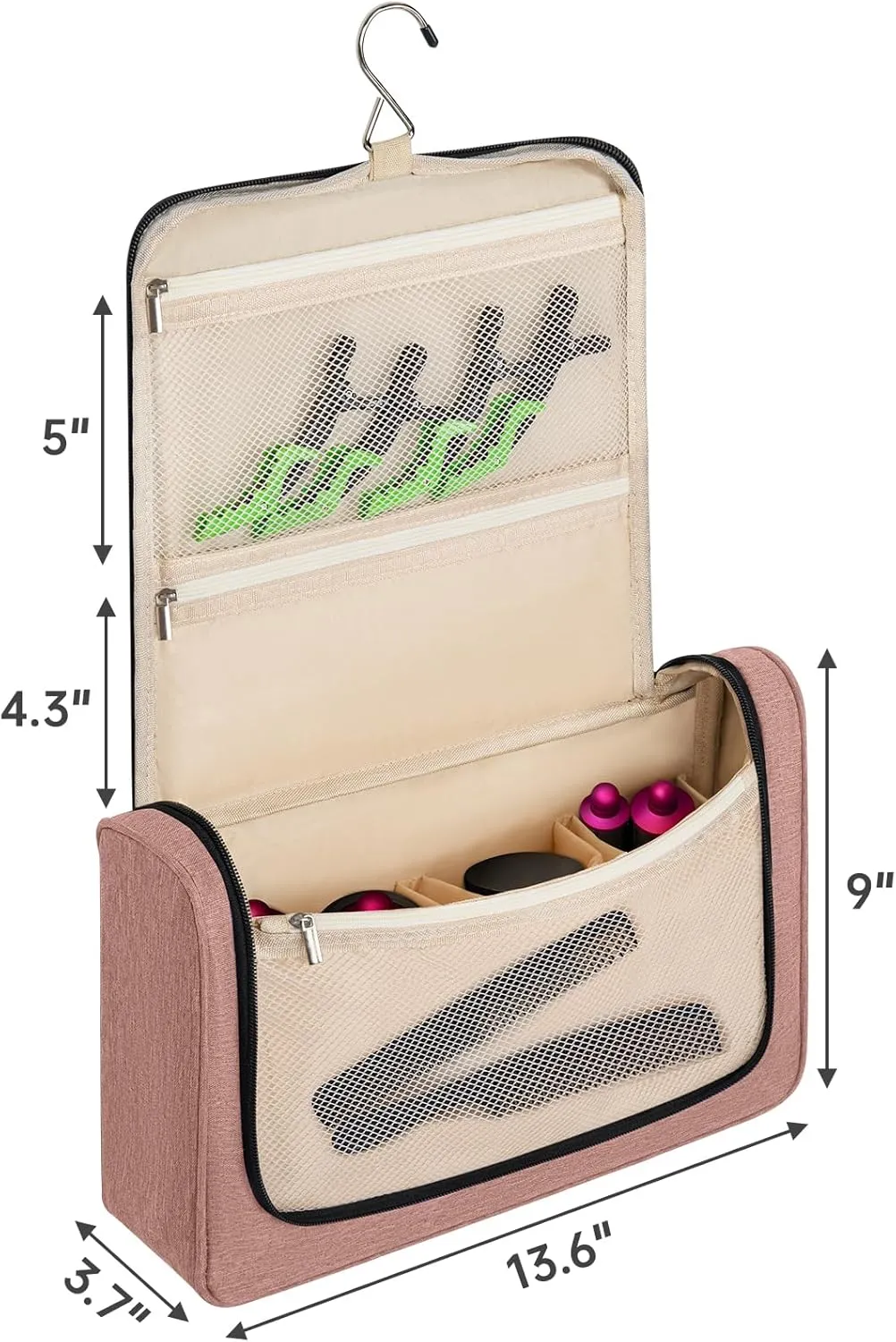 Travel Storage Bag Compatible with Dyson Airwrap Styler, Portable Travel Organizer for Hair Curler and Attachment with Multi-pockets