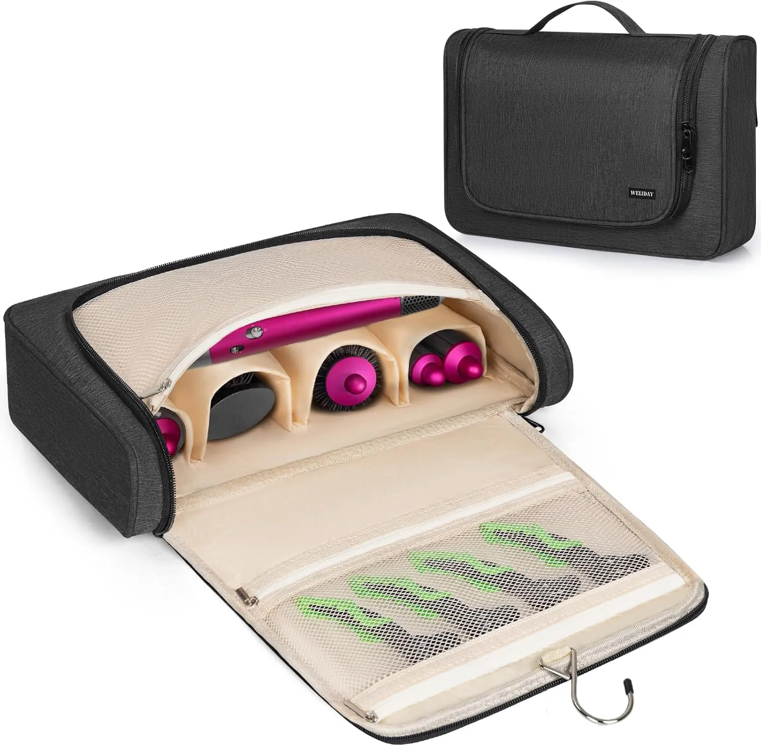 Travel Storage Bag Compatible with Dyson Airwrap Styler, Portable Travel Organizer for Hair Curler and Attachment with Multi-pockets