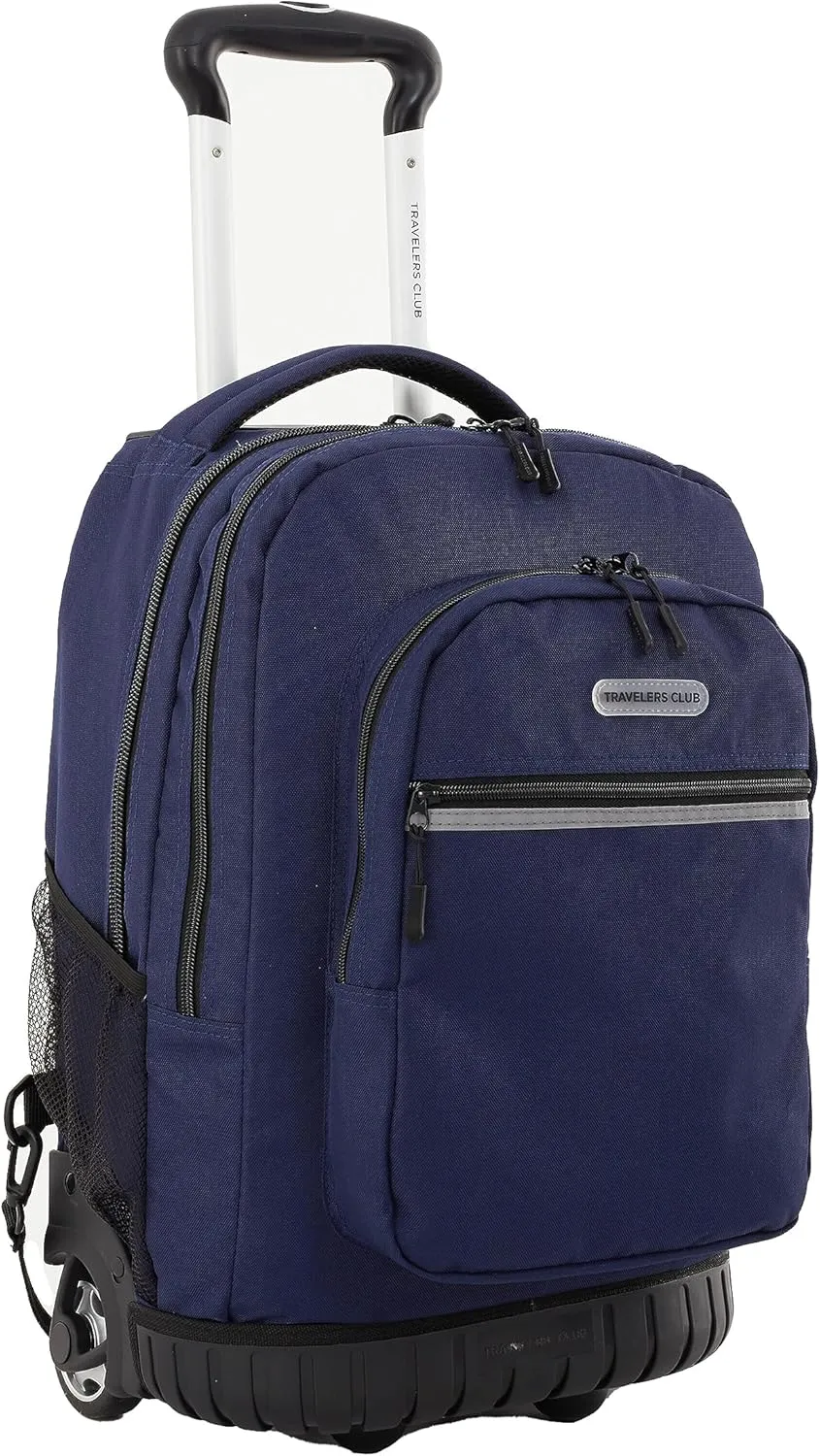 Travelers Club Rolling Backpack, Midnight Blue, 20 Inch with Laptop Compartment