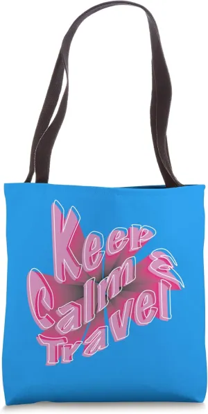Trendy Keep Calm & Travel Minimalist Design Tote Bag