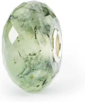 TROLLBEADS Prehnite with Tourmalinated Quartz Bead