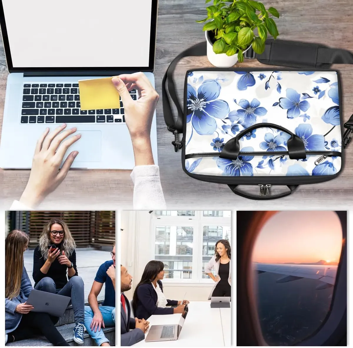 Tropical Beach 15 Inch Laptop Bag Women Men Laptop Carrying Case