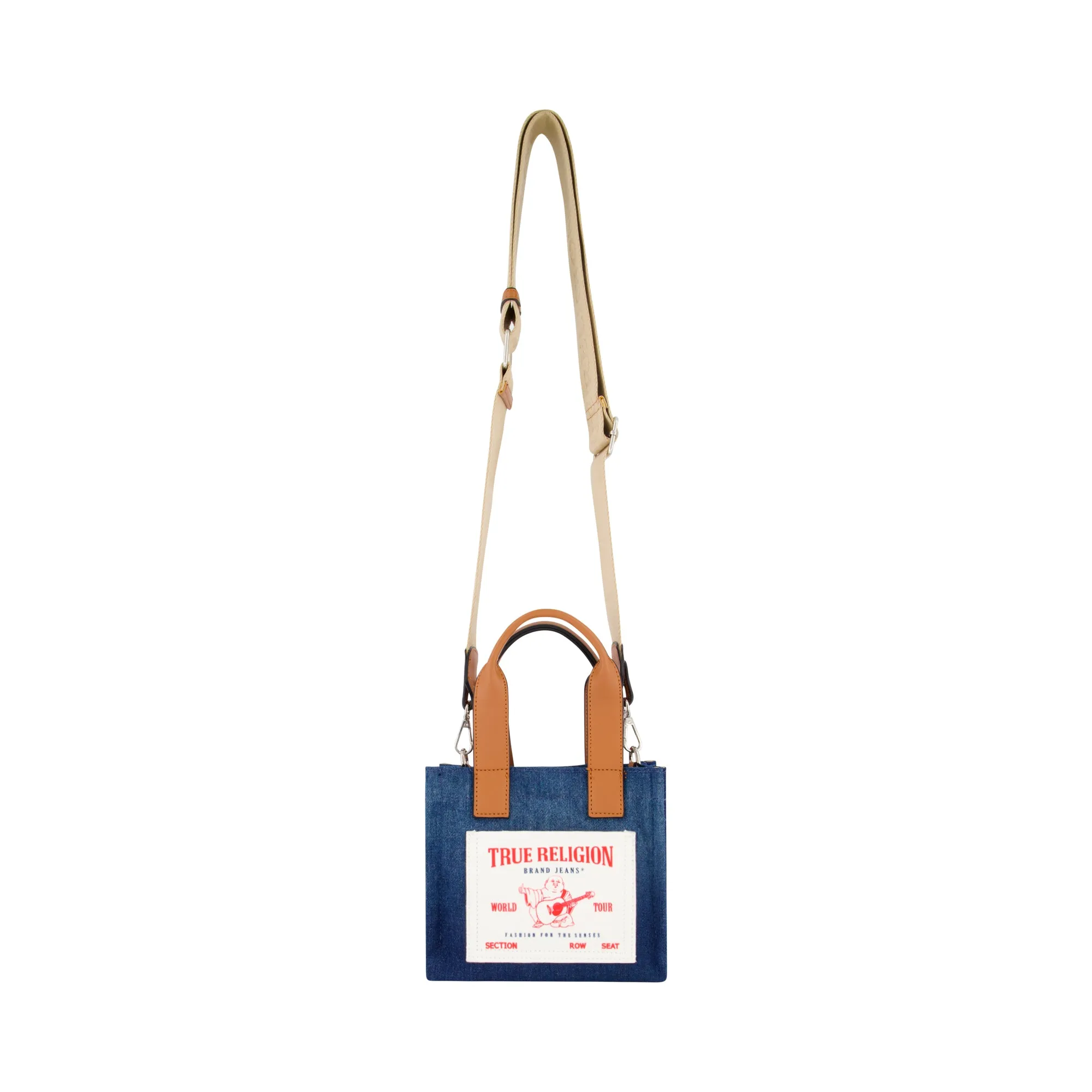 True Religion Mini Denim Tote, Navy