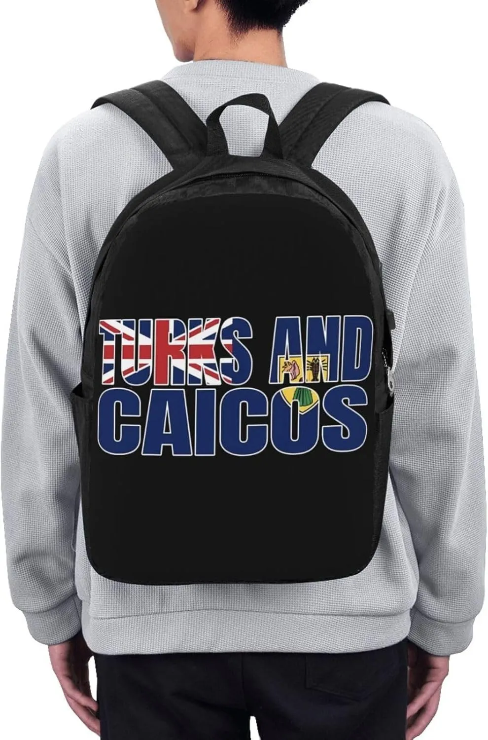 Turks Caicos Islands Flags Laptop Backpacks Travel Backpack Casual Business Daypack Sport Rucksack Computer Bag Fits up to 17 Inch Notebook with USB Port