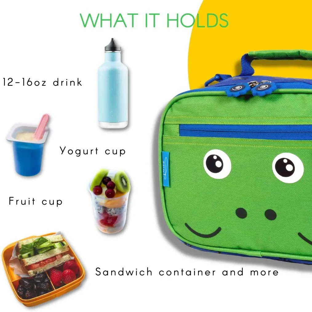 TWISE SIDE-KICK LUNCH BAG FOR SCHOOL OR TRAVEL (DINO)