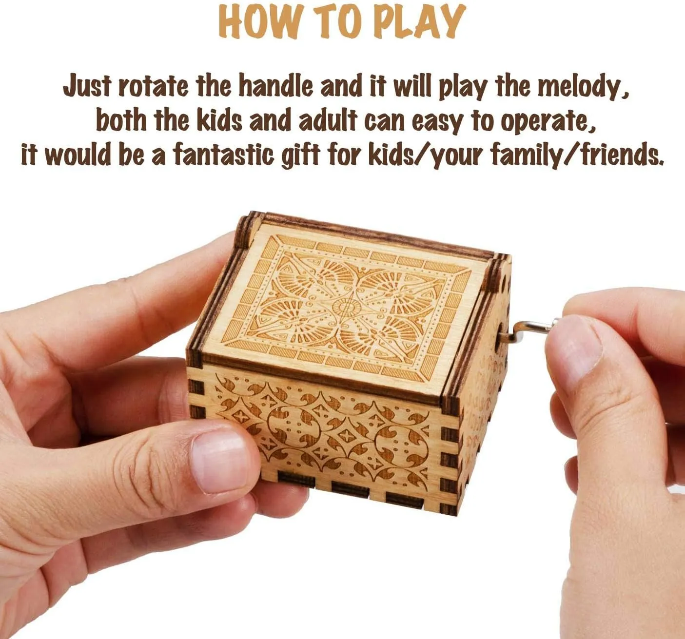 ukebobo Wooden Music Box - The Pooh Saying Music Box, Gift for Friend, Cousins, BFF, New Year's Gifts- 1 Set