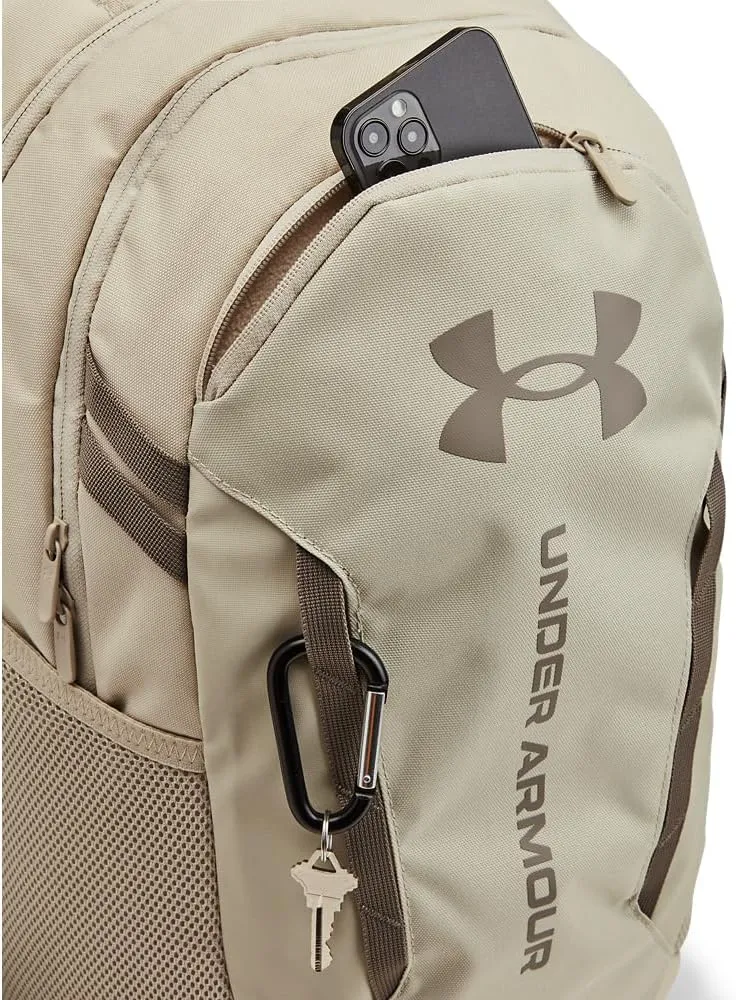 Under Armour Unisex-Adult Hustle 6.0 Backpack, (289) Khaki Base/Khaki Base/Taupe Dusk, One Size Fits Most