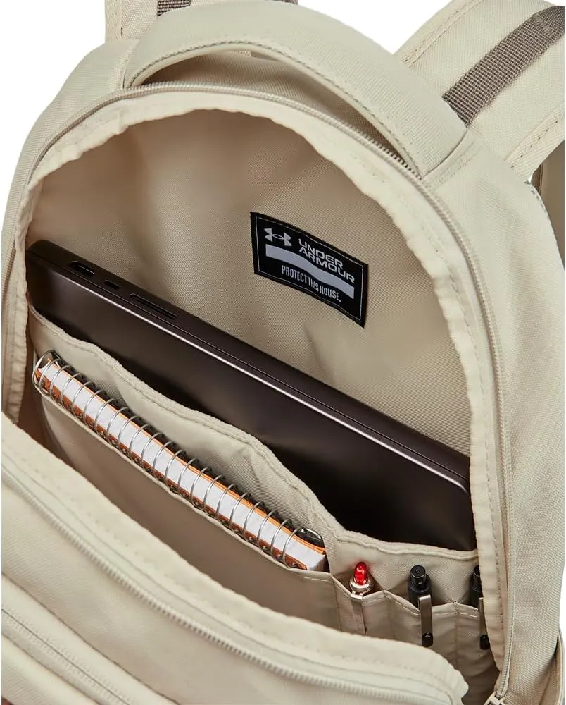 Under Armour Unisex-Adult Hustle 6.0 Backpack, (289) Khaki Base/Khaki Base/Taupe Dusk, One Size Fits Most