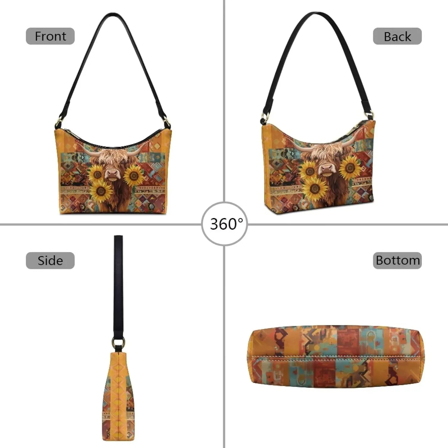 Underarm Shoulder Bag for Women Clutch Purse Handbag Pu Leather Tote Hobo Bag with Zipper Closure
