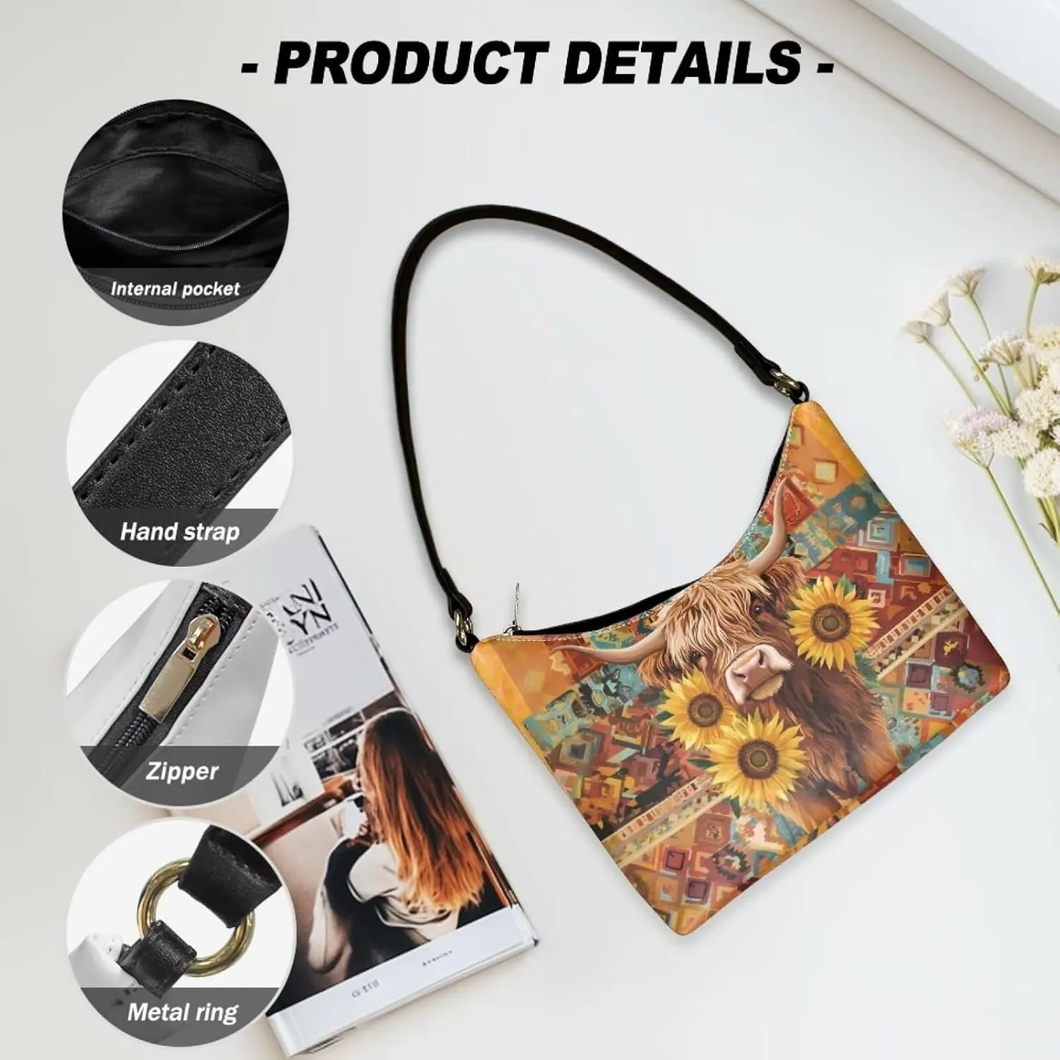 Underarm Shoulder Bag for Women Clutch Purse Handbag Pu Leather Tote Hobo Bag with Zipper Closure