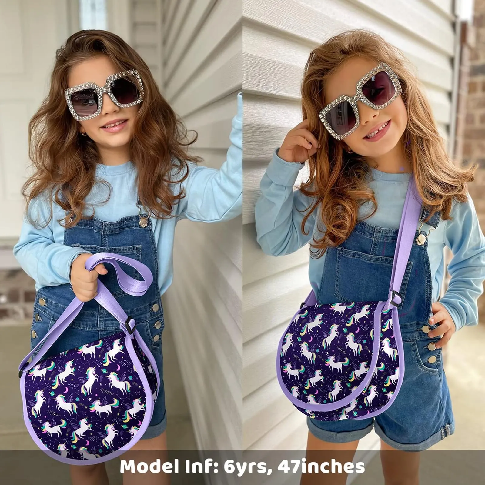 Unicorn Purple Saddle Crossbody Purse