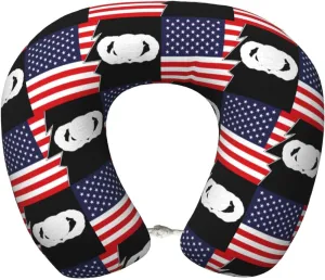 United States Air Force Manpower & Personnel Badge and America Neck Pillow for Airplane Memory Foam U-Shaped Travel Pillow Head Support for Travelling Office