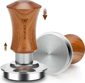 V5 Espresso Tamper, 58.3MM 2 Spring-loaded Calibrated Tamper with Stainless Steel Ripple Base, Walnut Wooden-Handle Tamper Compatible with Gaggia series Espresso Machine Portafilter and 58mm E61 Group