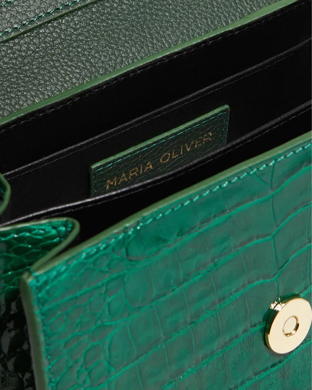 Valencia Crocodile Top-Handle Bag in Emerald