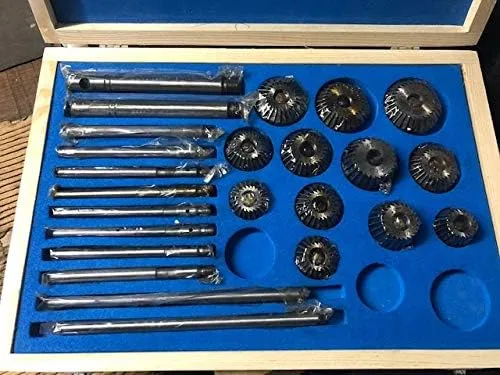 Valve Seat & Face Cutter Set/Kit - 12 Pcs Set for Vintage Cars & Bikes in Wooden Box