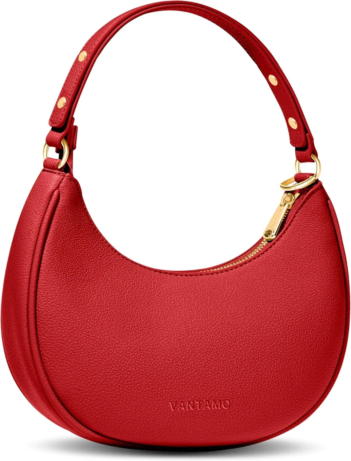 Vantamo Crescent Bags For Women with RFID Protection, Half Moon Clutch Purses for Women with Anti-Theft Clip for Extra Safety
