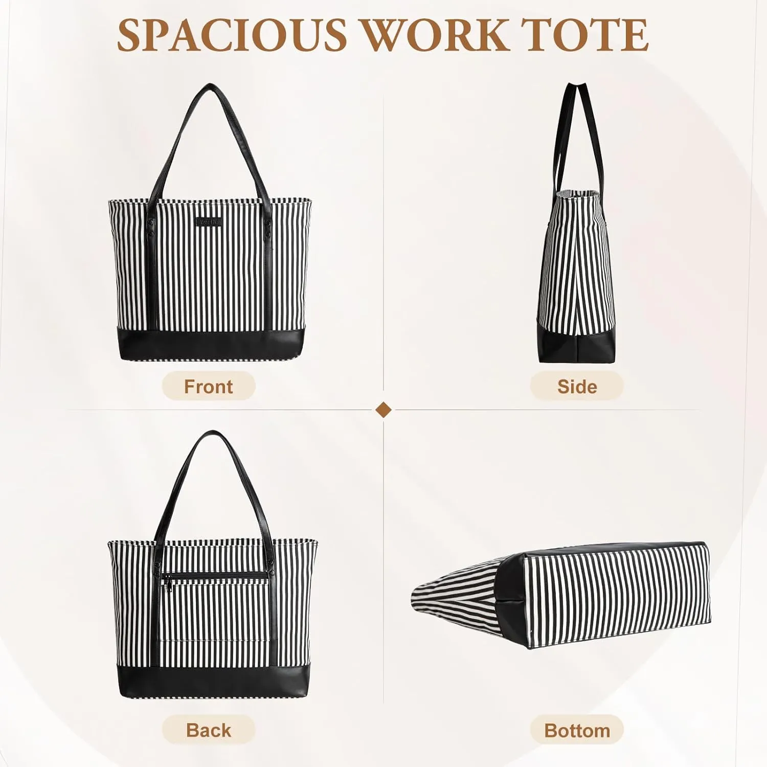 VASCHY Laptop Tote Bag for Women, Large 15.6inch Computer Teacher Bag Purse Briefcase for Travel,Work,Business,Office