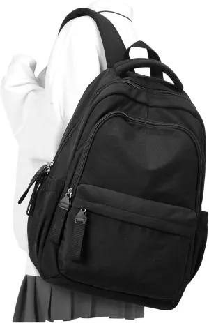VECAVE School Backpack Black College High School Bags backpack for Boys Girls Teens Waterproof Bookbag Casual Lightweight Travel Rucksack Daypack Backpacks for Men Women