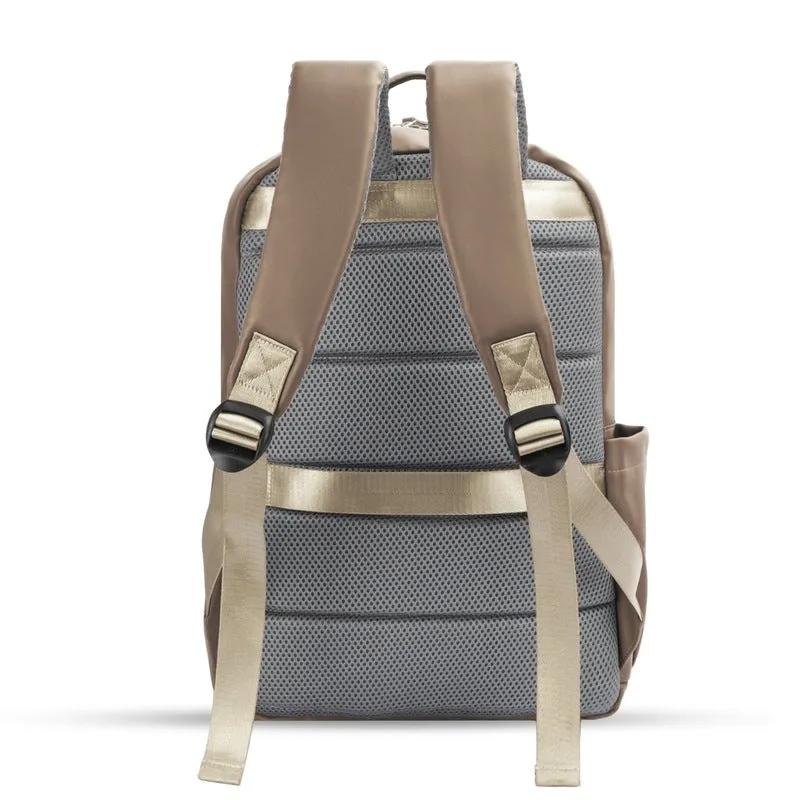 Vegan Leather Laptop Backpack - Stylish & Comfortable | Fits 15.6 Inch Laptop | Light Brown