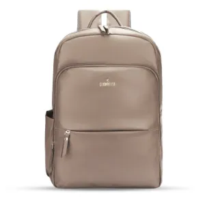 Vegan Leather Laptop Backpack - Stylish & Comfortable | Fits 15.6 Inch Laptop | Light Brown