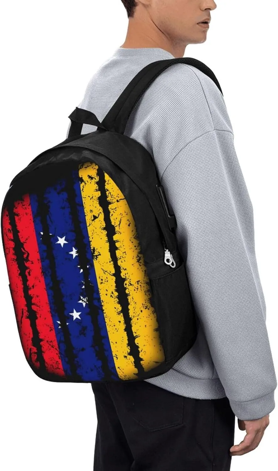 Venezuelan Venezuela Shield-type Flag Laptop Backpacks Travel Backpack Casual Business Daypack Sport Rucksack Computer Bag Fits up to 17 Inch Notebook with USB Port