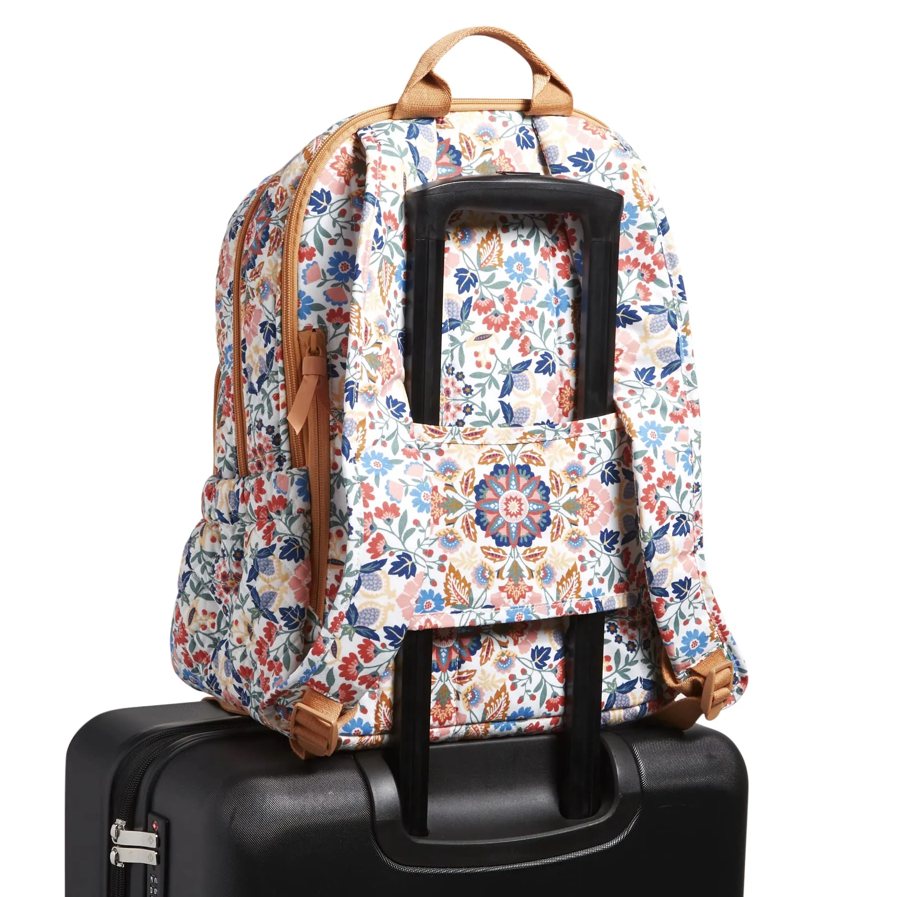 Vera Bradley Women's Cotton Campus Backpack, Enchanted Mandala - Recycled Cotton, One Size