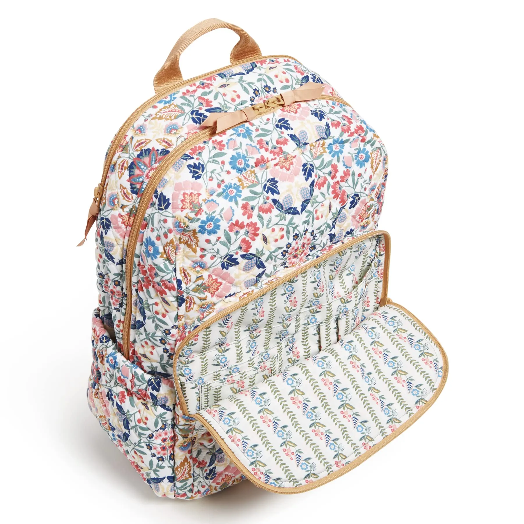 Vera Bradley Women's Cotton Campus Backpack, Enchanted Mandala - Recycled Cotton, One Size